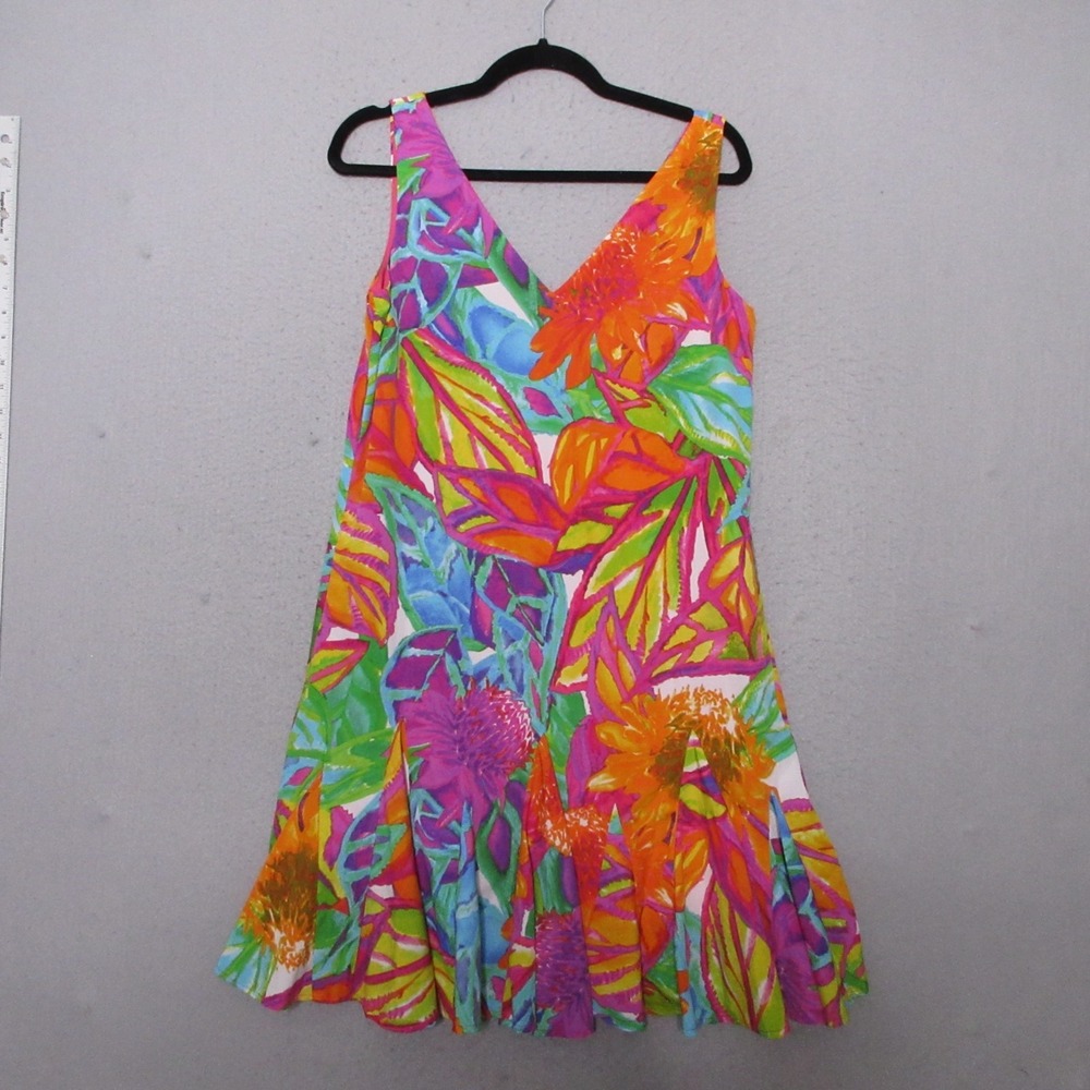 Lauren Ralph Lauren Dress 4 Floral Tropical Colorful Mini Drop Waist Relaxed